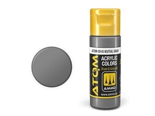 AMMO MIG - ATOM Акриловые Neutral Gray, 20ml, 20145 цена и информация | Принадлежности для рисования, лепки | 220.lv