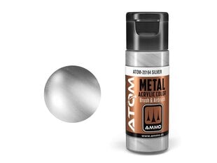 Akrila krāsa Ammo Mig Atom Metallic Silver, 20ml, 20164 cena un informācija | Modelēšanas un zīmēšanas piederumi | 220.lv