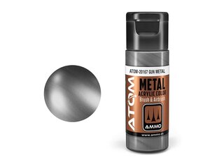 AMMO MIG - ATOM Акриловые краски METALLIC Gun Metal, 20ml, 20167 цена и информация | Принадлежности для рисования, лепки | 220.lv