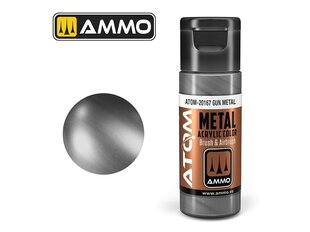 AMMO MIG - ATOM Акриловые краски METALLIC Gun Metal, 20ml, 20167 цена и информация | Принадлежности для рисования, лепки | 220.lv