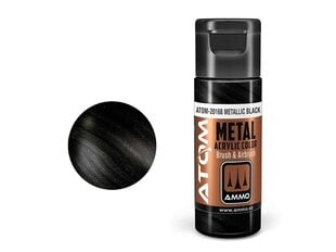 Akrila krāsa Ammo Mig Atom Metallic Black, 20ml, 20168 cena un informācija | Modelēšanas un zīmēšanas piederumi | 220.lv