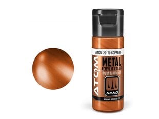 AMMO MIG - ATOM Акриловые краски METALLIC Copper, 20ml, 20170 цена и информация | Принадлежности для рисования, лепки | 220.lv