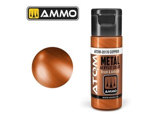 AMMO MIG - ATOM Акриловые краски METALLIC Copper, 20ml, 20170 цена и информация | Принадлежности для рисования, лепки | 220.lv