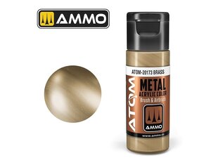 AMMO MIG - ATOM Акриловые краски METALLIC Brass, 20ml, 20173 цена и информация | Принадлежности для рисования, лепки | 220.lv
