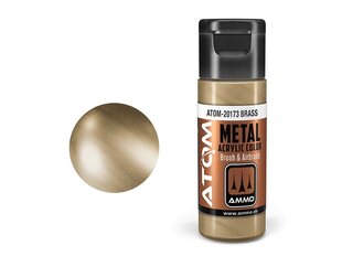 AMMO MIG - ATOM Акриловые краски METALLIC Brass, 20ml, 20173 цена и информация | Принадлежности для рисования, лепки | 220.lv