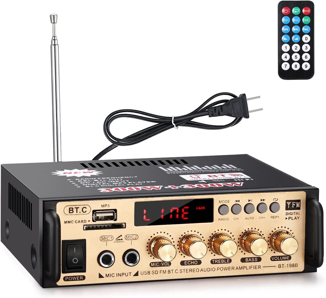 2-kanālu stereo pastiprinātājs цена и информация | Mājas akustika, Sound Bar sistēmas | 220.lv