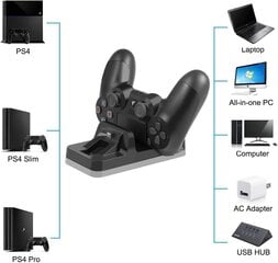 Kailisen lādētājs PS4 spēļu kontrolleriem cena un informācija | Gaming aksesuāri | 220.lv