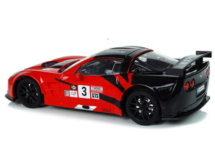 Radio vadāma sporta automašīna Corvette C6.R 1:18, sarkana cena un informācija | Rotaļlietas zēniem | 220.lv