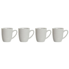 Набор из 4 кружек Mug DKD Home Decor Белый Фарфор 330 ml цена и информация | Стаканы, фужеры, кувшины | 220.lv