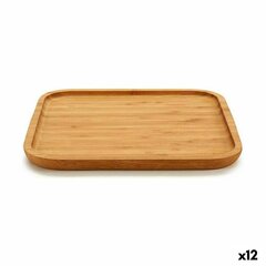 Uzkodu paplāte Kvadrāta Brūns Bambuss 25 x 1,5 x 25 cm (12 gb.) cena un informācija | Virtuves piederumi | 220.lv