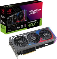 Asus ROG Strix GeForce RTX 4060 Ti Advanced Edition (ROG-STRIX-RTX4060TI-A16G-GAMING) цена и информация | Видеокарты (GPU) | 220.lv