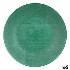 Плоская тарелка Зеленый Cтекло 32,5 x 2,5 x 32,5 cm (6 штук) цена и информация | Посуда, тарелки, обеденные сервизы | 220.lv