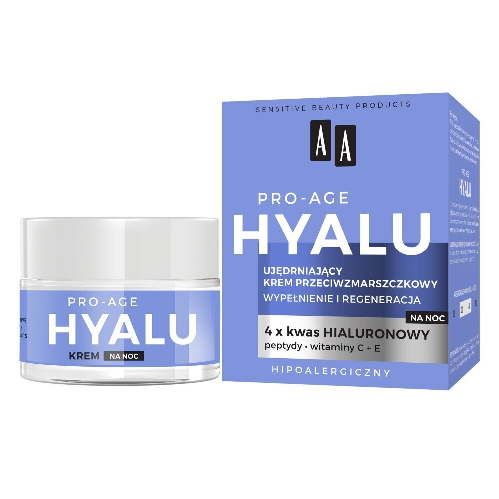 Sejas krēms AA Hyalu Pro-Age, 50 ml cena un informācija | Sejas krēmi | 220.lv