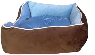 Лежанка для собак Fanlinpt, 56x46x15cм, коричневая/голубая цена и информация | Лежаки, домики | 220.lv