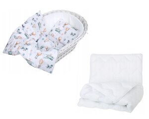Babymam bērnu gultas veļas komplekts ratiem, 70x80 cm, 4 daļas cena un informācija | Bērnu gultas veļa | 220.lv