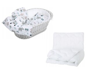 Babymam bērnu gultas veļas komplekts ratiem, 70x80 cm, 4 daļas цена и информация | Детское постельное бельё | 220.lv