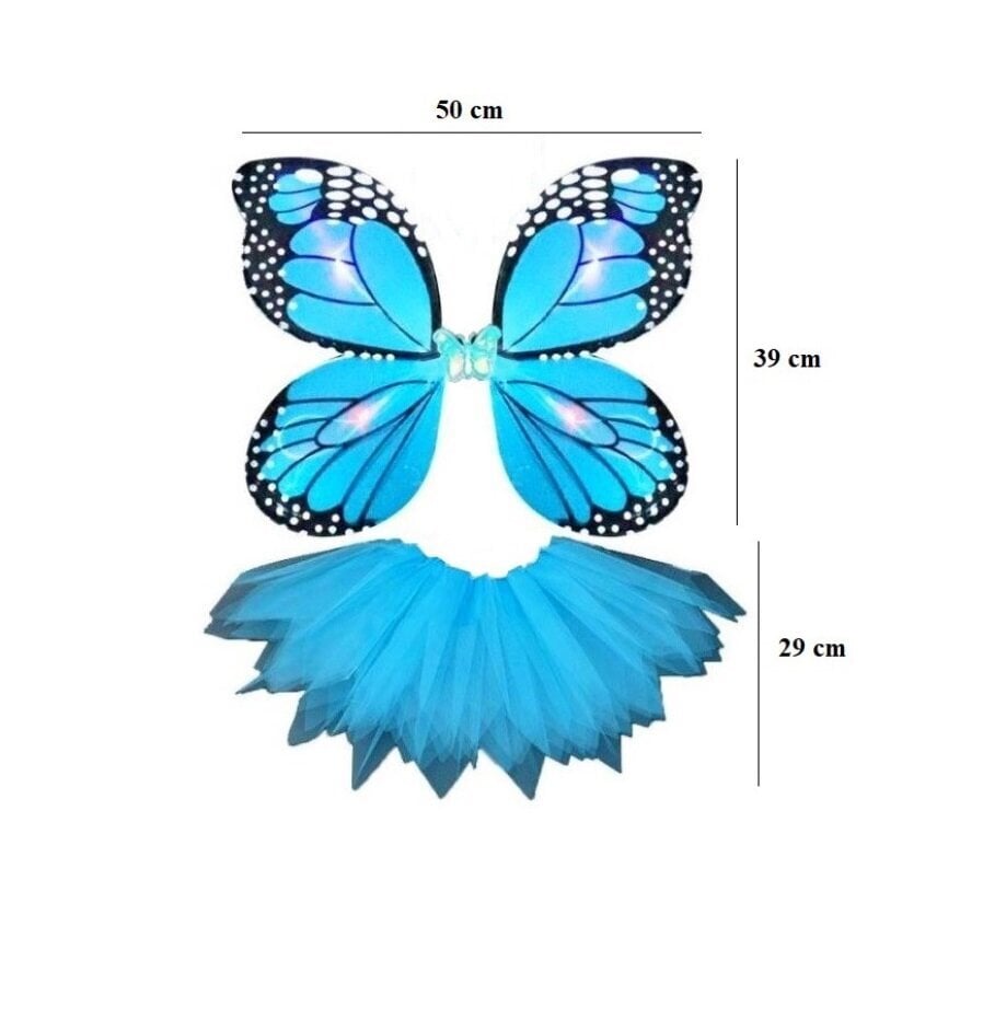 Tauriņa kostīms ar LED spārniem цена и информация | Karnevāla kostīmi, maskas un parūkas | 220.lv