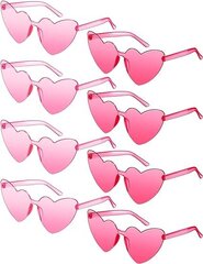 8 пар безрамочных очков в форме сердца цена и информация | Солнцезащитные очки в стиле Deal для женщин. | 220.lv