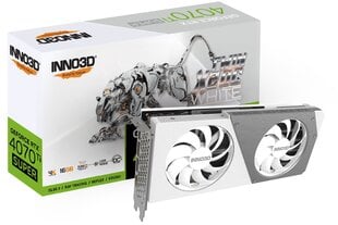 Inno3D GeForce RTX 4070 Ti Super Twin X2 OC White (N407TS2-166XX-186156W) cena un informācija | Videokartes (GPU) | 220.lv