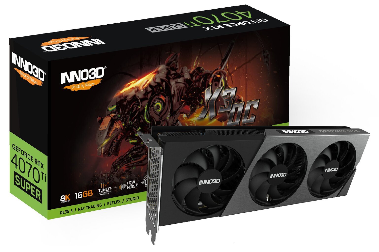 Inno3D GeForce RTX 4070 Ti Super X3 OC (N407TS3-166XX-186158N) cena un informācija | Videokartes (GPU) | 220.lv