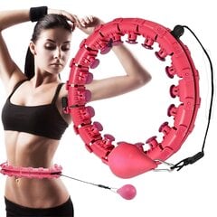 Гимнастический обруч для похудения Hula Hoop, 50-120 см,розовый цена и информация | Обручи, гимнастические палки | 220.lv