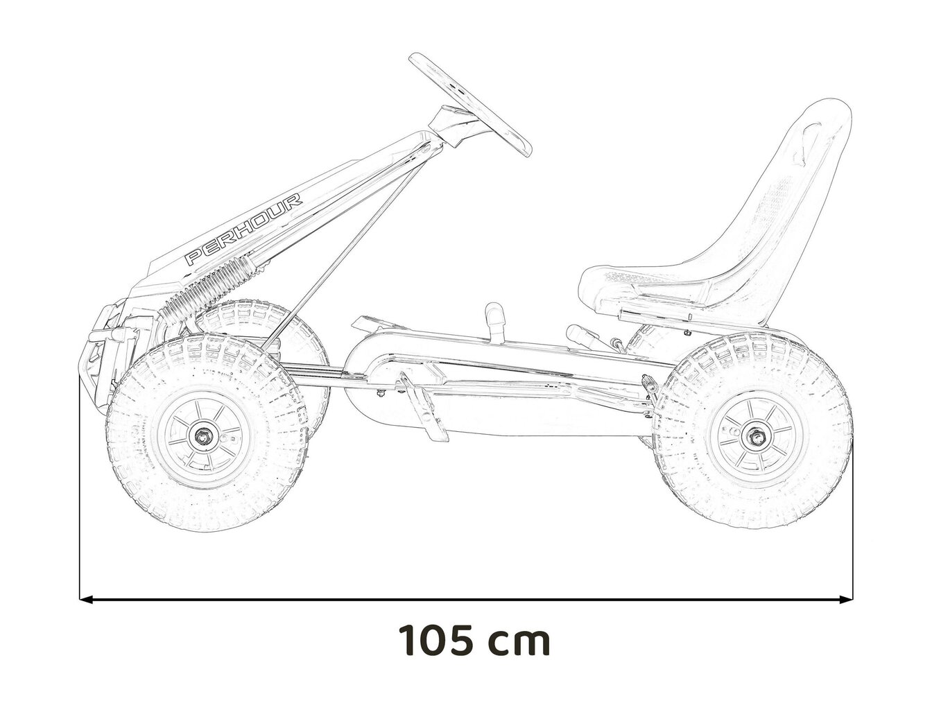 Pedāļu kartings Gokarts, zils, 105x59x56cm cena un informācija | Rotaļlietas zēniem | 220.lv