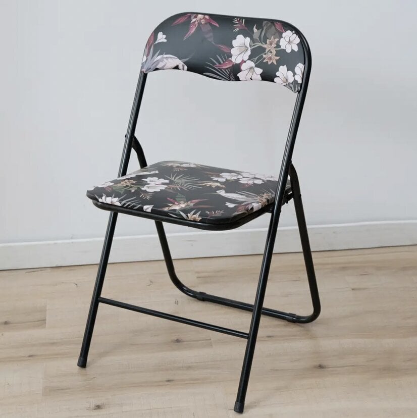 Saliekamais krēsls Patio Flower, melns cena un informācija | Dārza krēsli | 220.lv