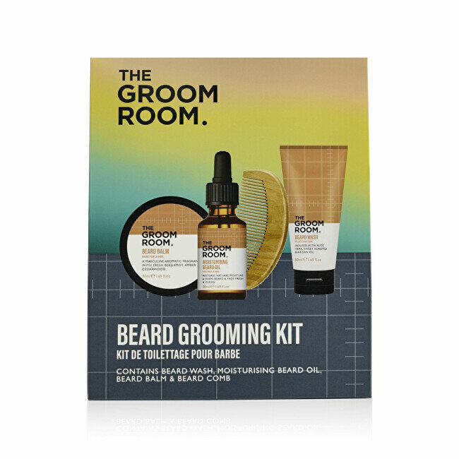 Komplekts Groom Room: bārdas šampūns, 50 ml + bārdas balzams, 50 ml + bārdas eļļa, 50 ml + ķemme цена и информация | Skūšanās piederumi, kosmētika | 220.lv