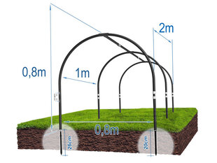 Каркас парника 2 м цена и информация | Теплицы | 220.lv