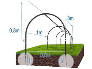 Каркас парника, 3 м цена и информация | Теплицы | 220.lv