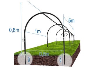 Каркас парника, 5 м цена и информация | Теплицы | 220.lv