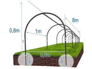 Каркас парника, 8 м цена и информация | Теплицы | 220.lv