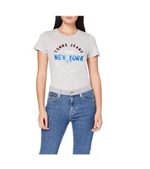 Tommy Hilfiger T-krekls sievietēm DW0DW08483 P0I, pelēks cena un informācija | T-krekli sievietēm | 220.lv