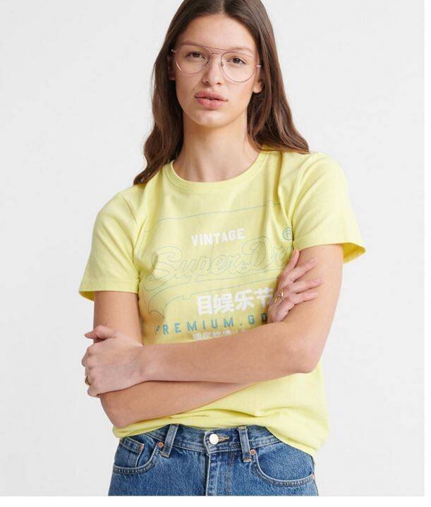 T-krekls sievietēm Superdry W1010102A, dzeltens цена и информация | T-krekli sievietēm | 220.lv