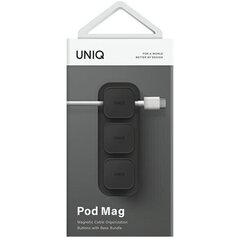 UNIQ Pod Mag magnetyczny organizer do kabli + baza ciemnoszary|charcoal dark grey цена и информация | Кабели и провода | 220.lv