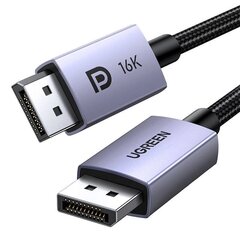 Ugreen DP118 DisplayPort 2.1 cable 2m - gray цена и информация | Кабели и провода | 220.lv