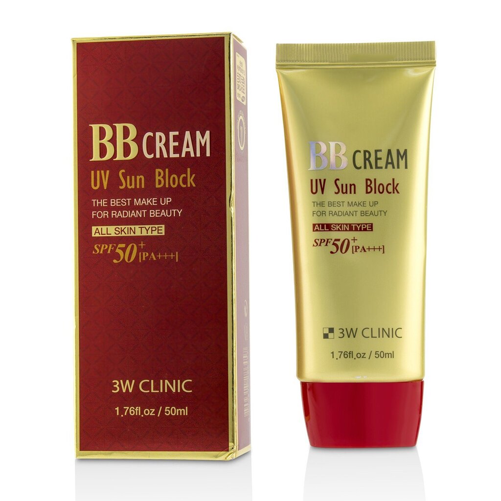 BB krēms ar saules aizsargkrēmu SPF 50+ PA+++ 3W Clinic UV Sun Block, 50 ml cena un informācija | Grima bāzes, tonālie krēmi, pūderi | 220.lv