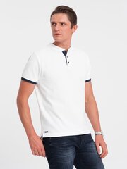 Polo krekls vīriešiem Ombre Clothing 0156 124584-7, balts цена и информация | Мужские футболки | 220.lv