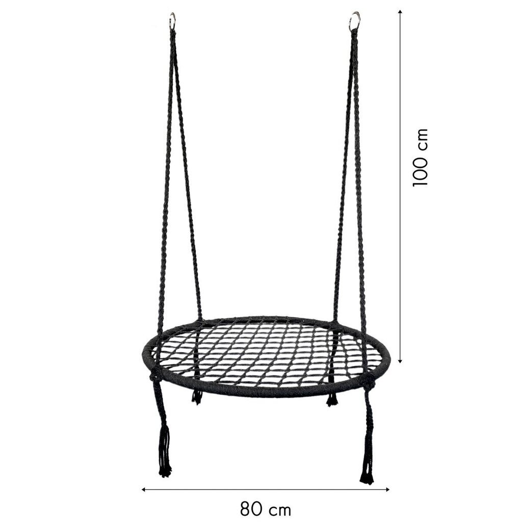Dārza šūpuļkrēsls, melns cena un informācija | Dārza šūpoles | 220.lv