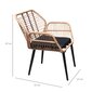 Dārza mēbeļu komplekts no rotangpalmas, dīvāns un 2 krēsli, gaiši brūns cena un informācija | Dārza mēbeļu komplekti | 220.lv