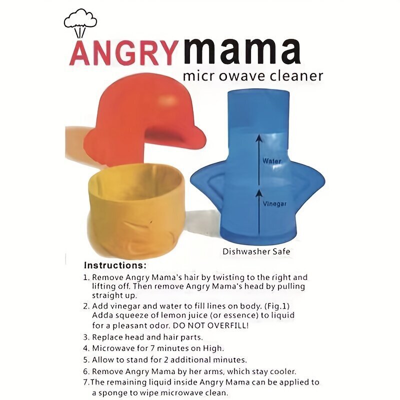 Angry Mama mikroviļņu krāsns tvaika tīrītājs, zila un sarkana цена и информация | Tīrīšanas līdzekļi | 220.lv
