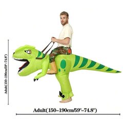 Karnevāla krekls dinozaurs Electronics LV-395, zaļš cena un informācija | Karnevāla kostīmi, maskas un parūkas | 220.lv