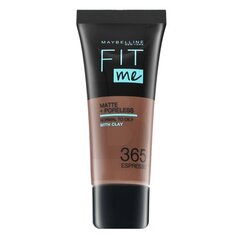 Tonālais krēms Maybelline Fit Me Matte & Poreless Foundation 365 Espresso, 30ml cena un informācija | Grima bāzes, tonālie krēmi, pūderi | 220.lv