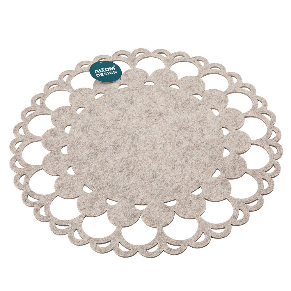 Altom design filca paklājs, balts, 38 cm цена и информация | Galdauti, salvetes | 220.lv