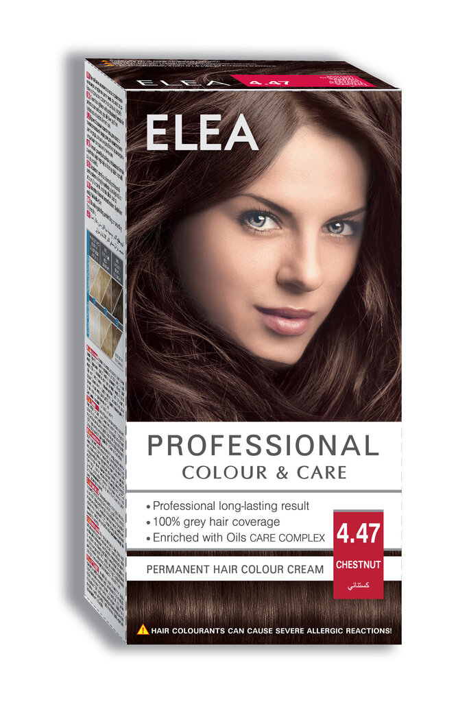 Noturīga matu krāsa Elea Professional Colour&Care 4.47 Chestnut, 123 ml cena un informācija | Matu krāsas | 220.lv