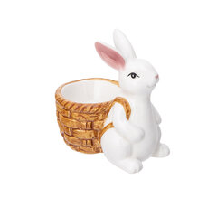 чашка для яиц заяц с корзинкой 9,5x6x9,5 см цена и информация | Праздничные декорации | 220.lv