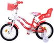 Bērnu velosipēds Volare Lovely, 14", sarkans/balts, 2 rokas bremzes cena un informācija | Velosipēdi | 220.lv