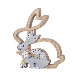 деревянная фигурка зайца 12x14 см цена и информация | Праздничные декорации | 220.lv