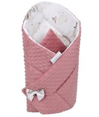 Двусторонний детский конверт - плед Babymam, 80x80 cm, pink/white цена и информация | Детские подушки, конверты, спальники | 220.lv