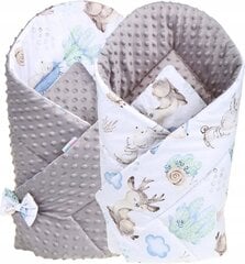 Двусторонний детский конверт - плед Babymam, 80x80 cm, gray/white цена и информация | Детские подушки, конверты, спальники | 220.lv